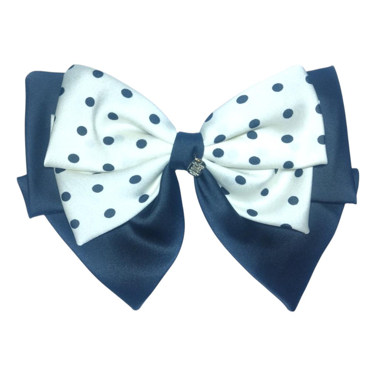 Black and White Polka Dot air clip with bow