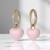 Pink Heart Dangle Earrings
