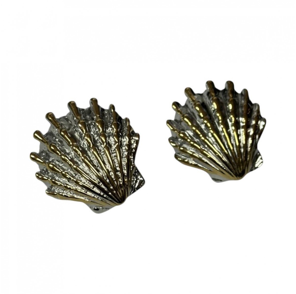 Silver & gold shell earrings