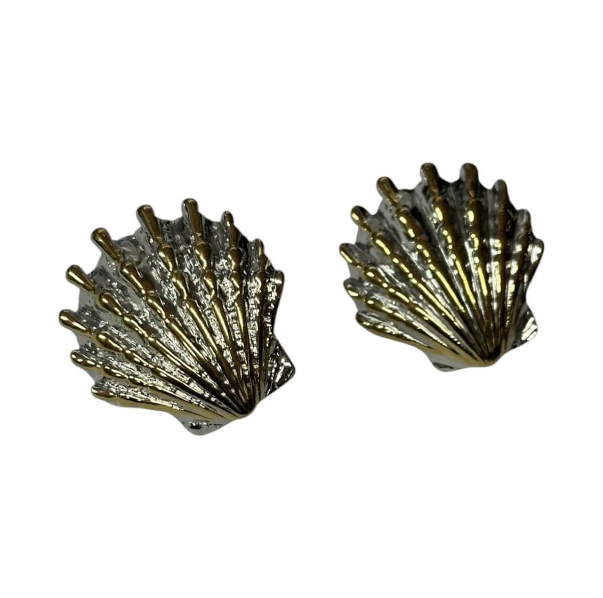 Silver & gold shell earrings