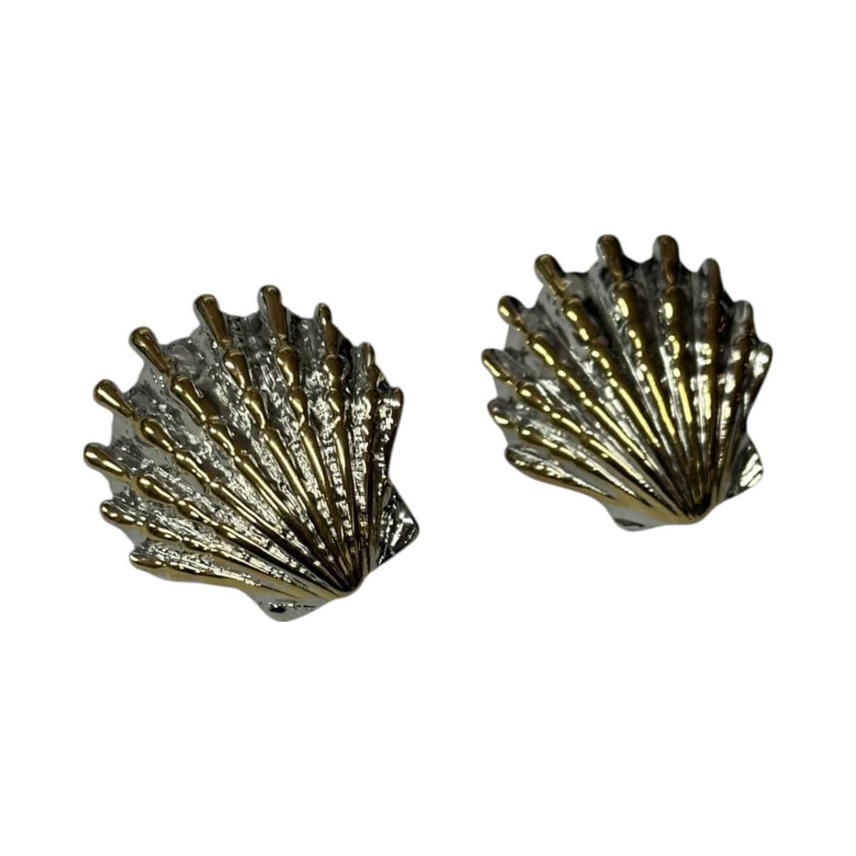 Silver & gold shell earrings