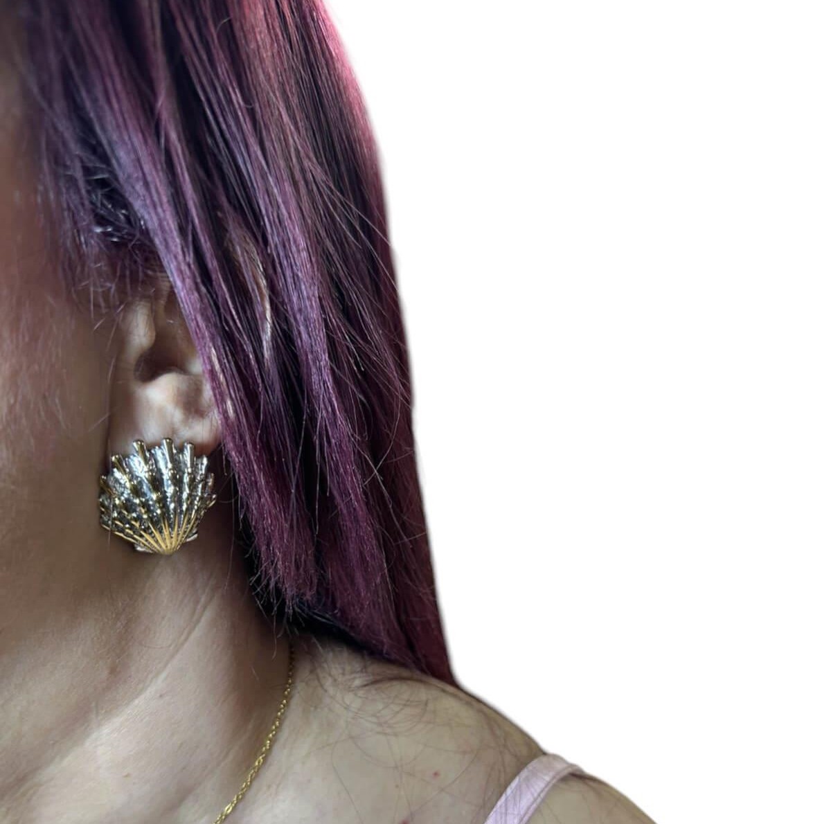Silver & gold shell earrings