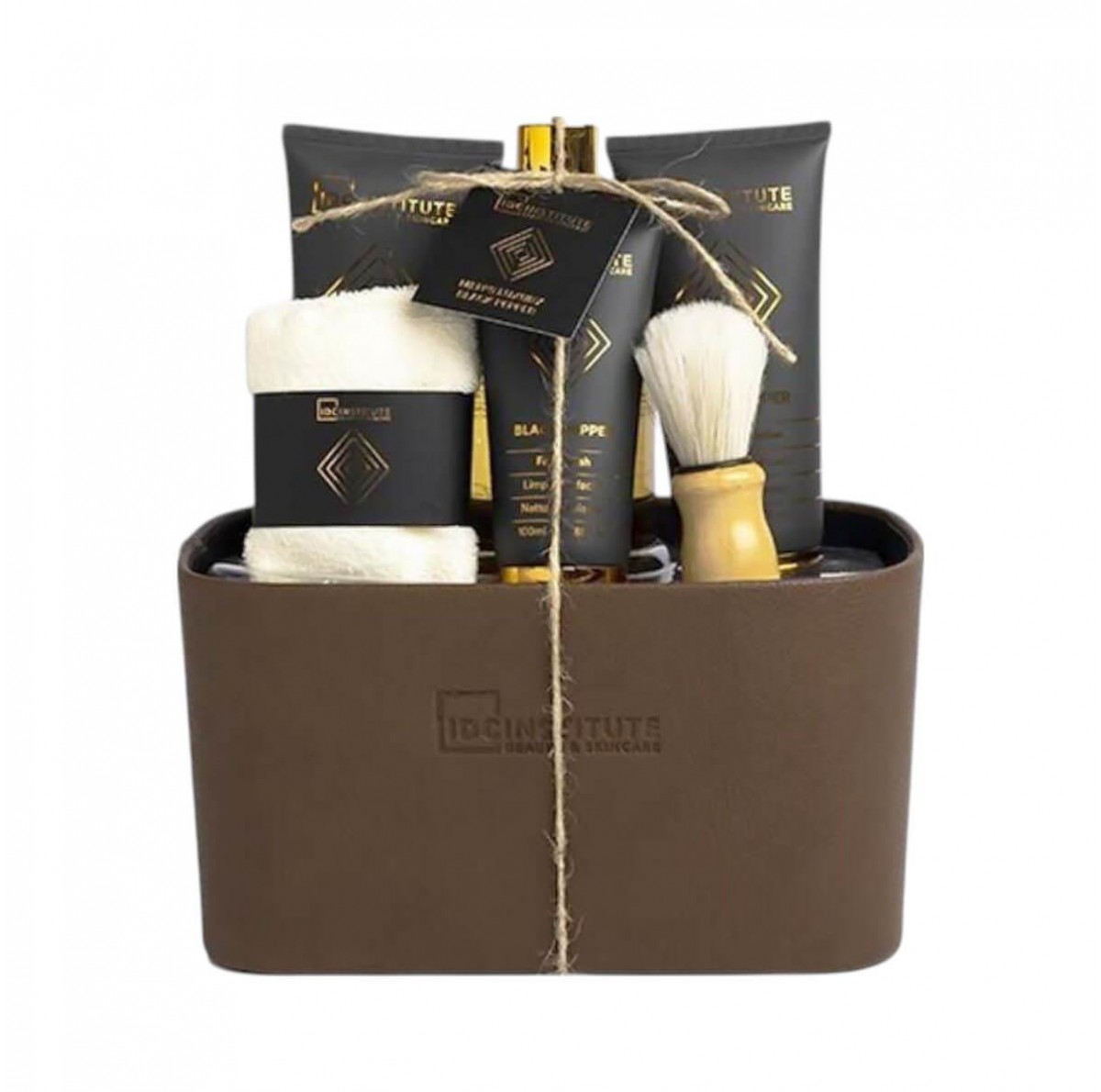 IDC Men’s Luxury Bath Giftset Black Pepper Leather Box