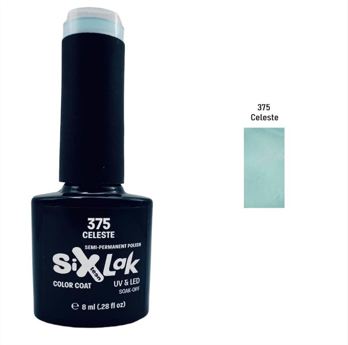 Semi-permanent Varnish SixLak Uv & Led Soak Off No375 Celeste 8ml