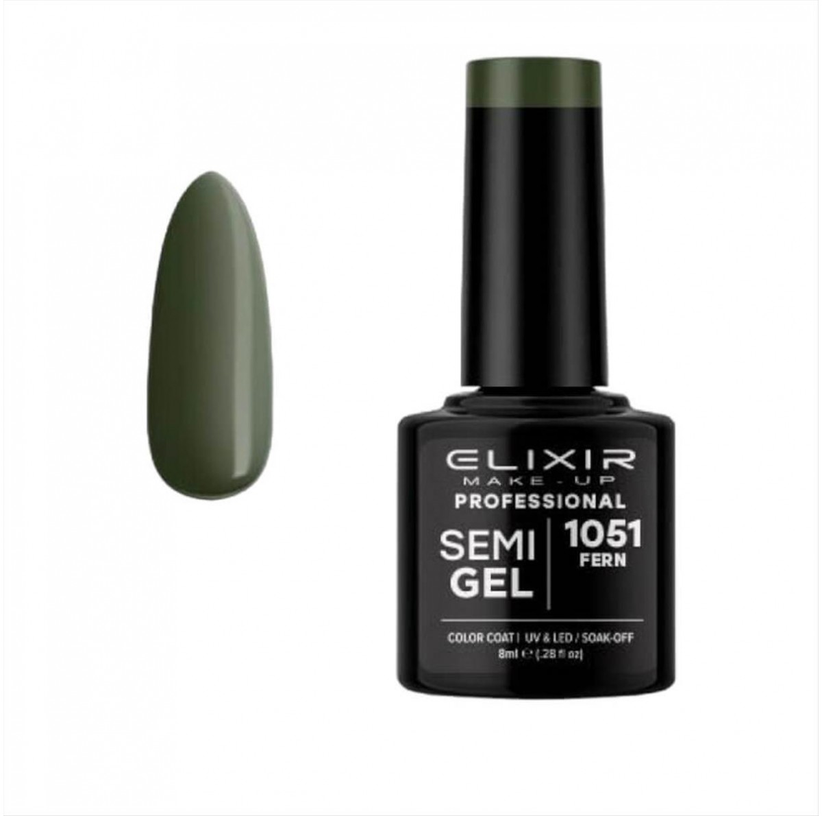 Ημιμόνιμο Βερνίκι Elixir Semi Gel Uv&Led 1051 Fern 8ml