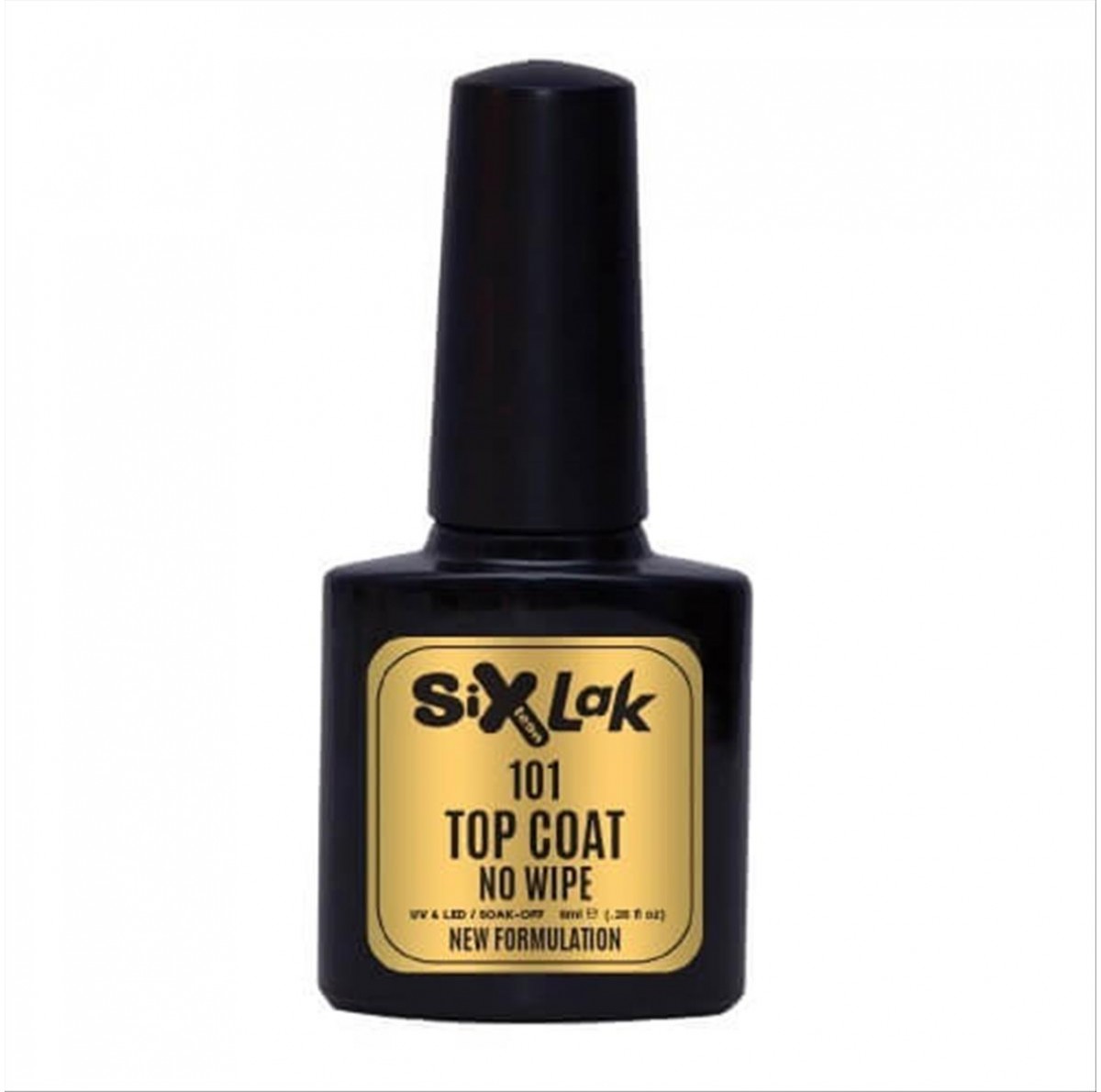 Semi-permanent Varnish SixLak Uv & Led Soak Off Top Coat No Wipe 8ml