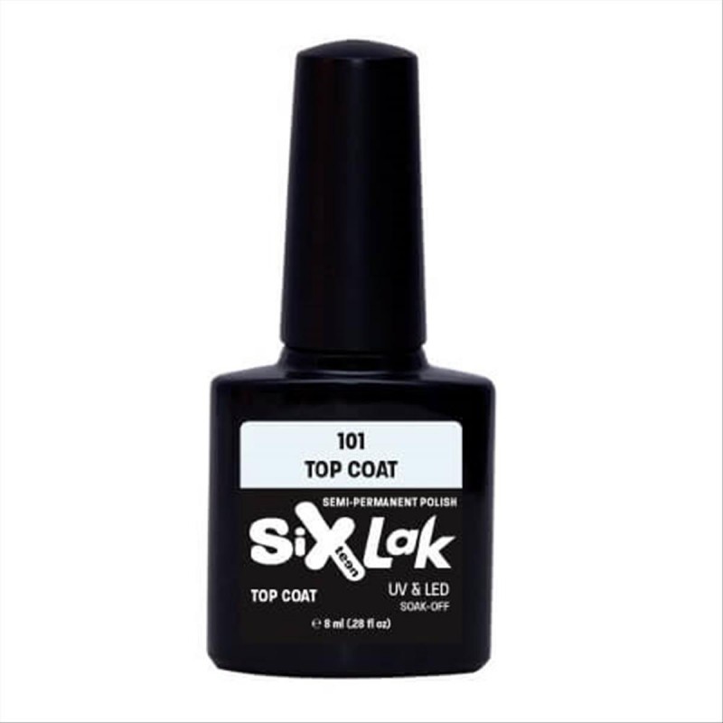 Ημιμόνιμο Βερνίκι SixLak Uv & Led Soak Off No101 Top Coat 8ml