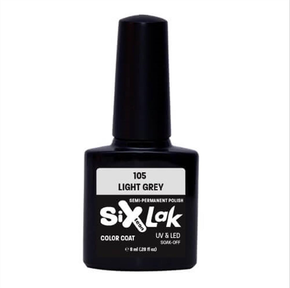 Ημιμόνιμο Βερνίκι SixLak Uv & Led Soak Off No105 Light Grey 8ml