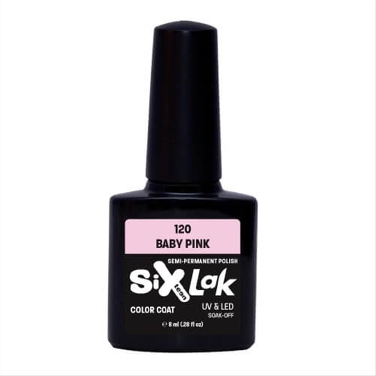 Ημιμόνιμο Βερνίκι SixLak Uv & Led Soak Off No120 Baby Pink 8ml