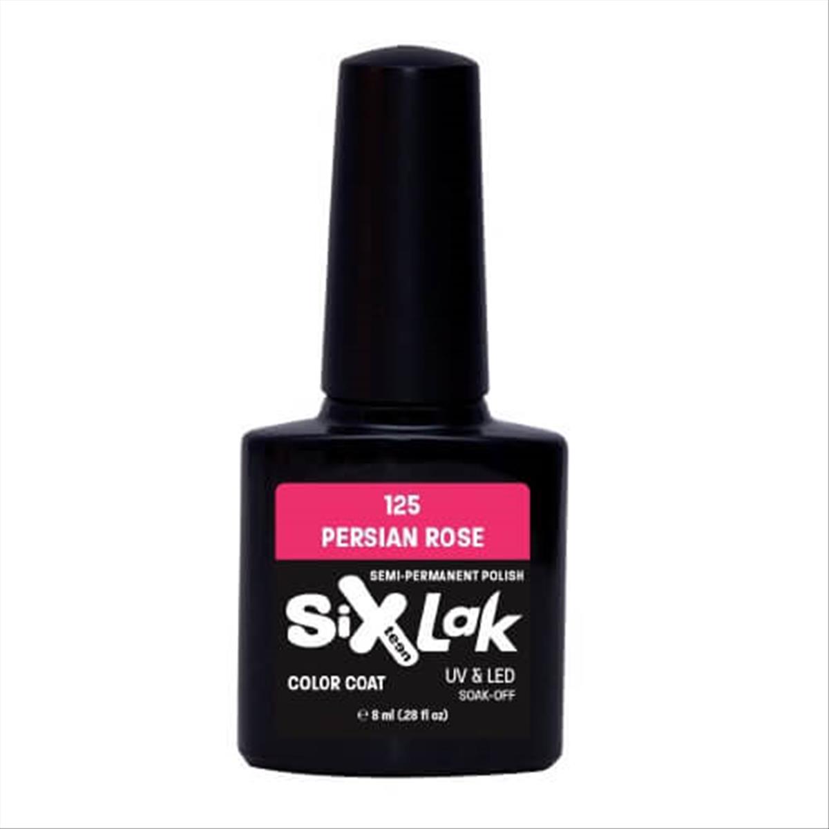 Semi-permanent Varnish SixLak Uv & Led Soak Off Persian Rose No125-8ml