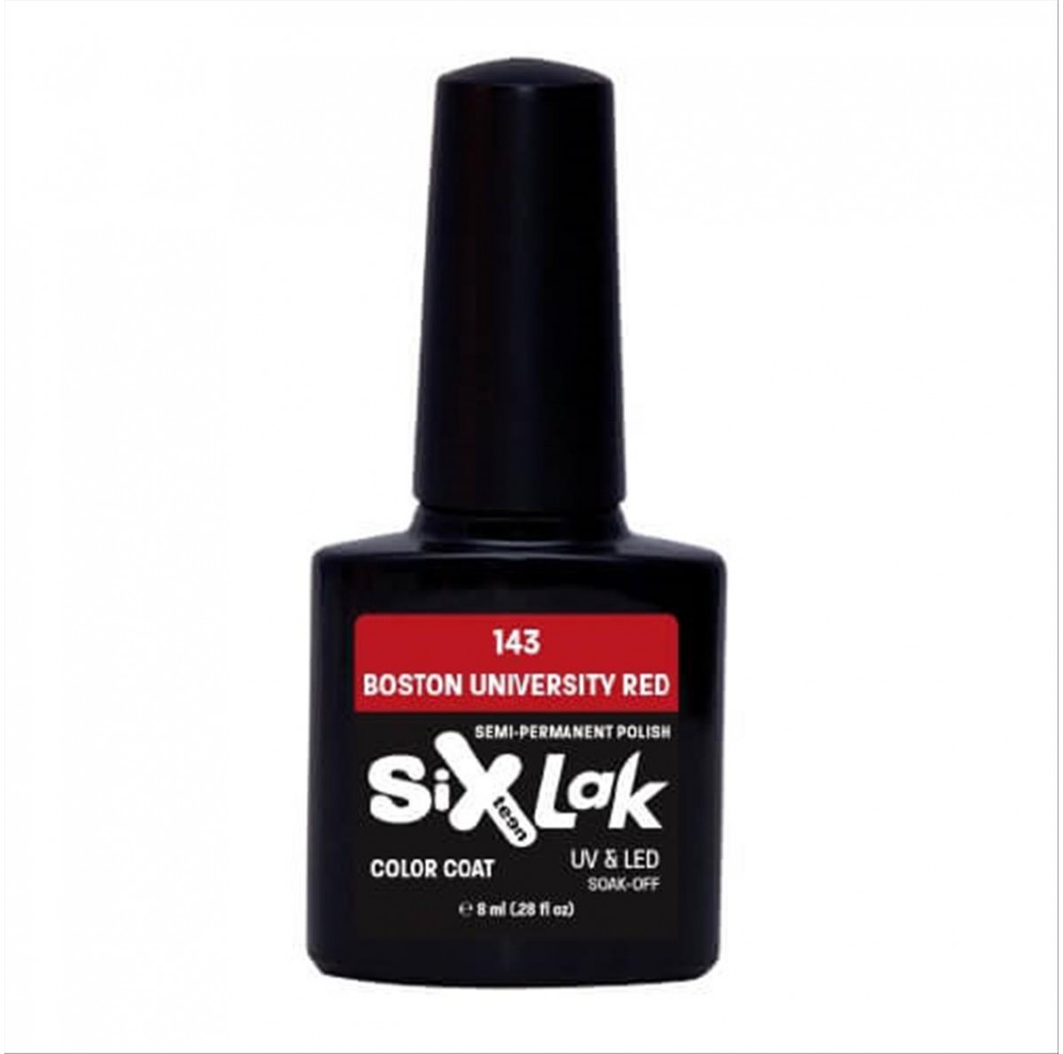 Semi-permanent Varnish SixLak Uv & Led Soak Off Boston University Red No143-8ml