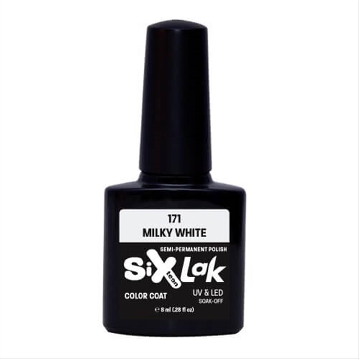 Ημιμόνιμο Βερνίκι SixLak Uv & Led Soak Off No171 Milky White 8ml