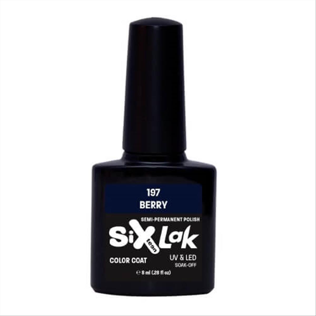 Semi-permanent Varnish SixLak Uv & Led Soak Off Berry No197-8ml