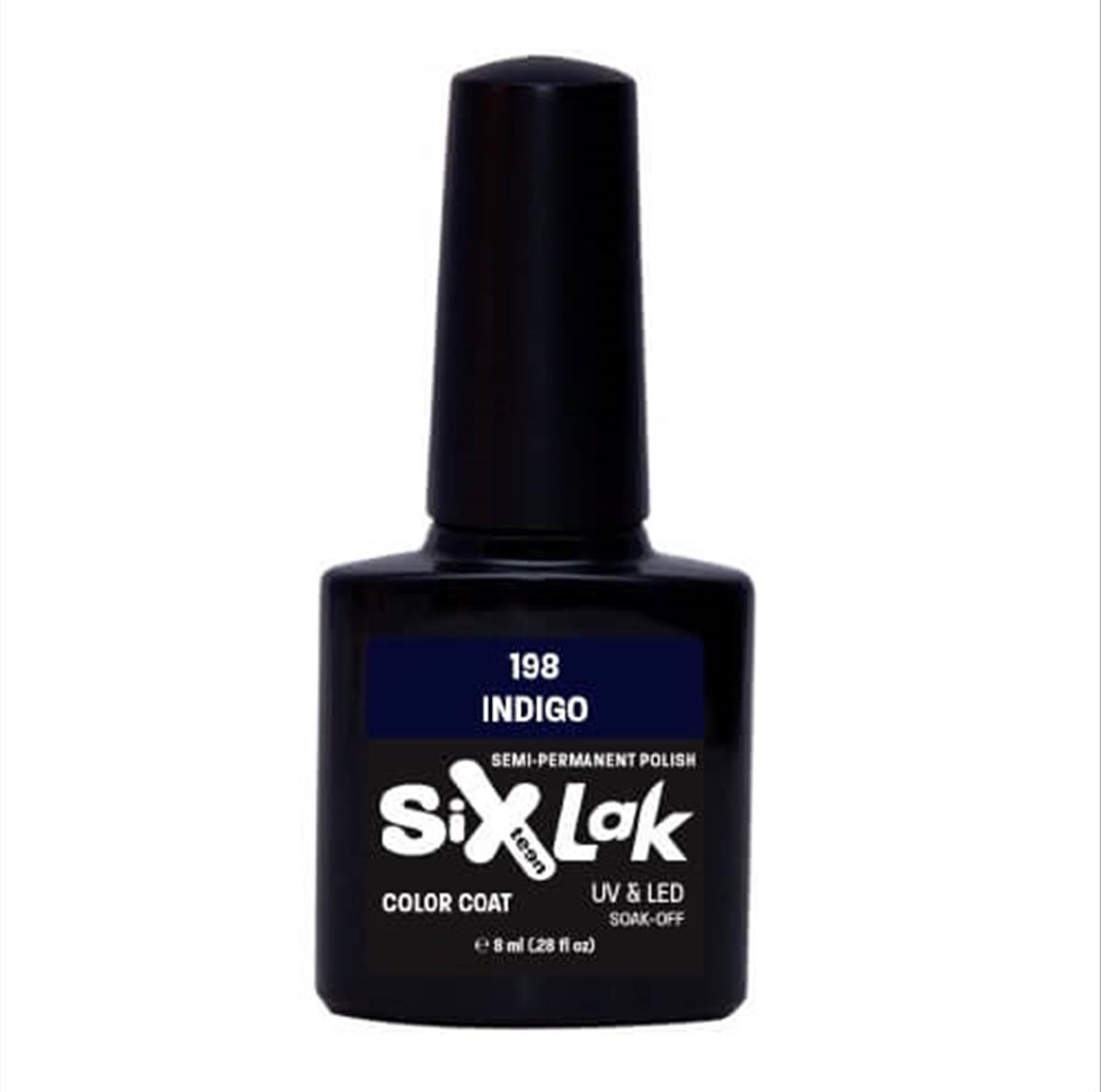 Semi-permanent Varnish SixLak Uv & Led Soak Off Indigo No198-8ml