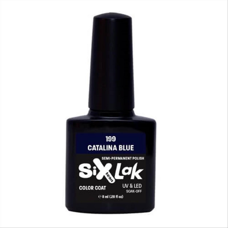 Ημιμόνιμο Βερνίκι SixLak Uv & Led Soak Off No199 Catalina Blue 8ml