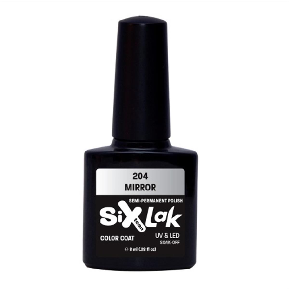 Semi-permanent Varnish SixLak Uv & Led Soak Off Mirror No204-8ml