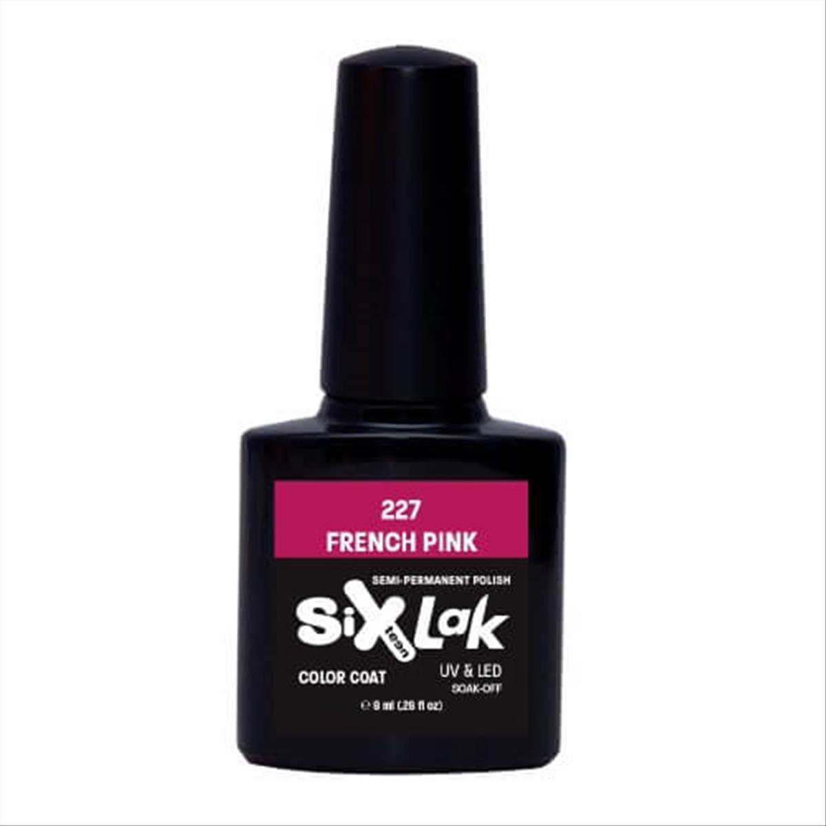 Semi-permanent Varnish SixLak Uv & Led Soak Off French Pink No227-8ml