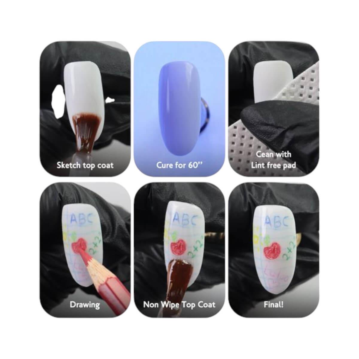 Semi-Permanent Nail Polish Laloo Sketch Top Coat 15ml