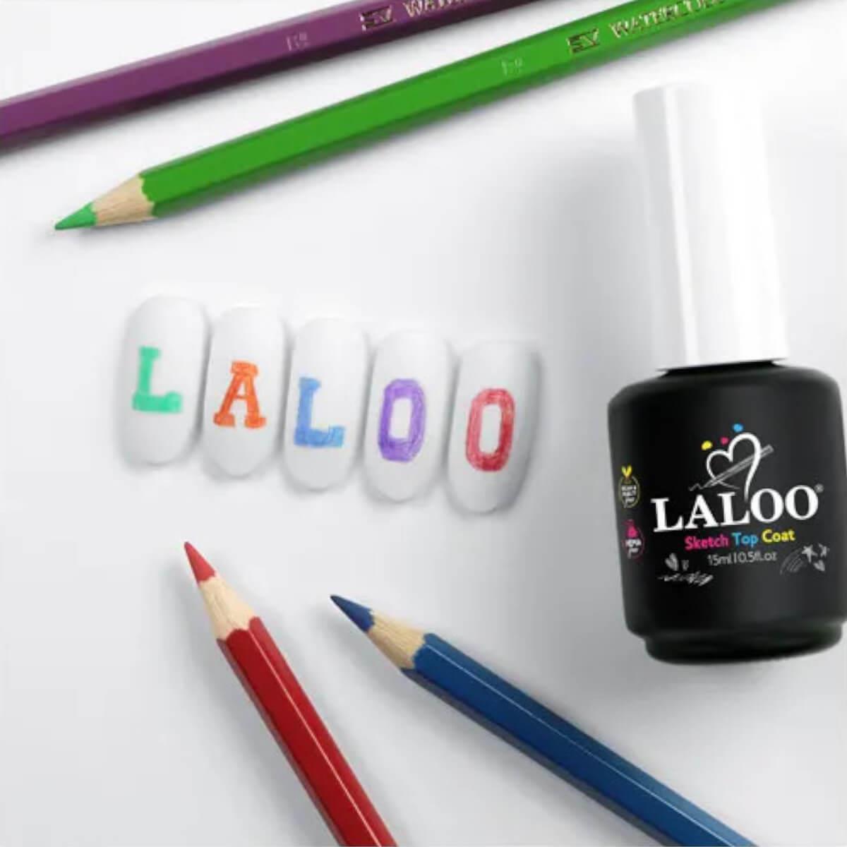Semi-Permanent Nail Polish Laloo Sketch Top Coat 15ml