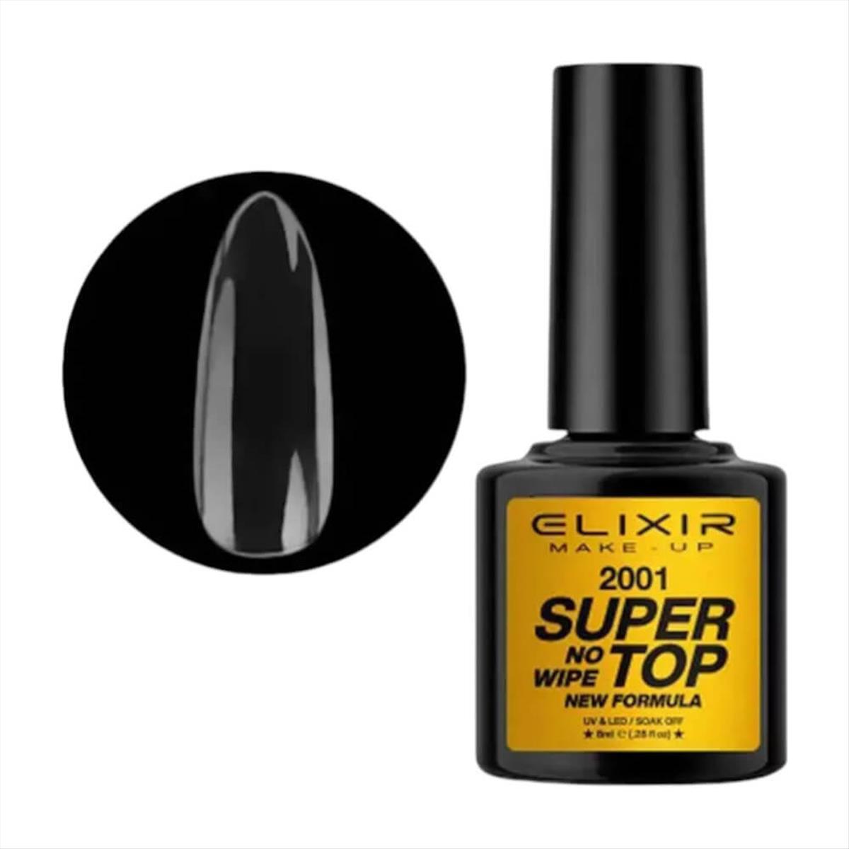 Ημιμόνιμο Βερνίκι Elixir Semi Gel Uv&Led 2001 Super Top No Wipe 8ml
