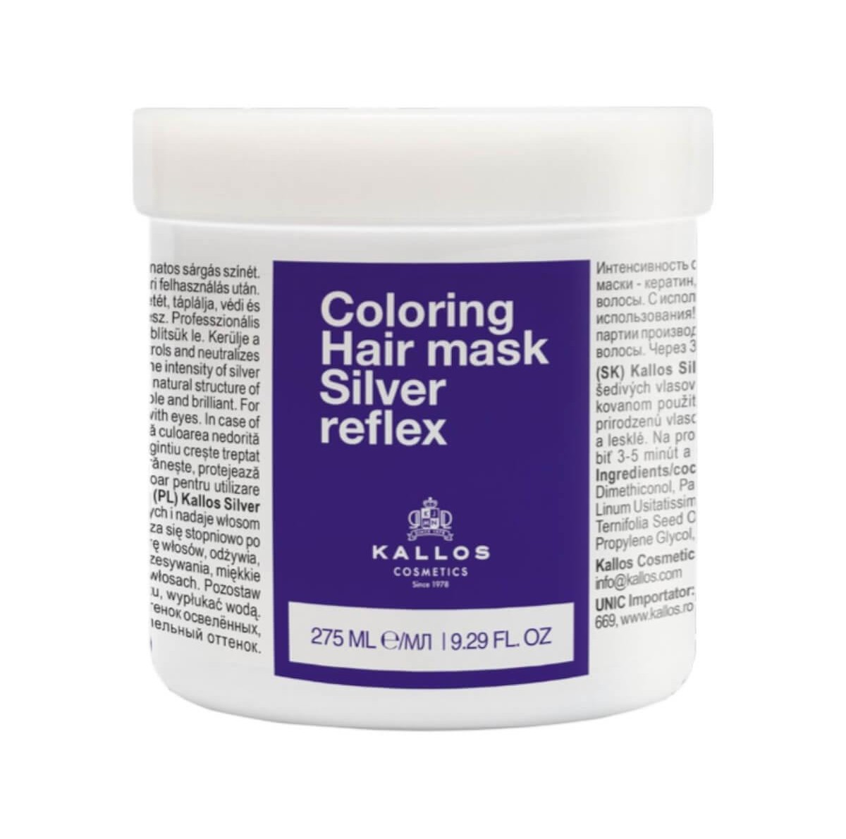 Kallos Silver Reflex Coloring Hair Mask 275ml