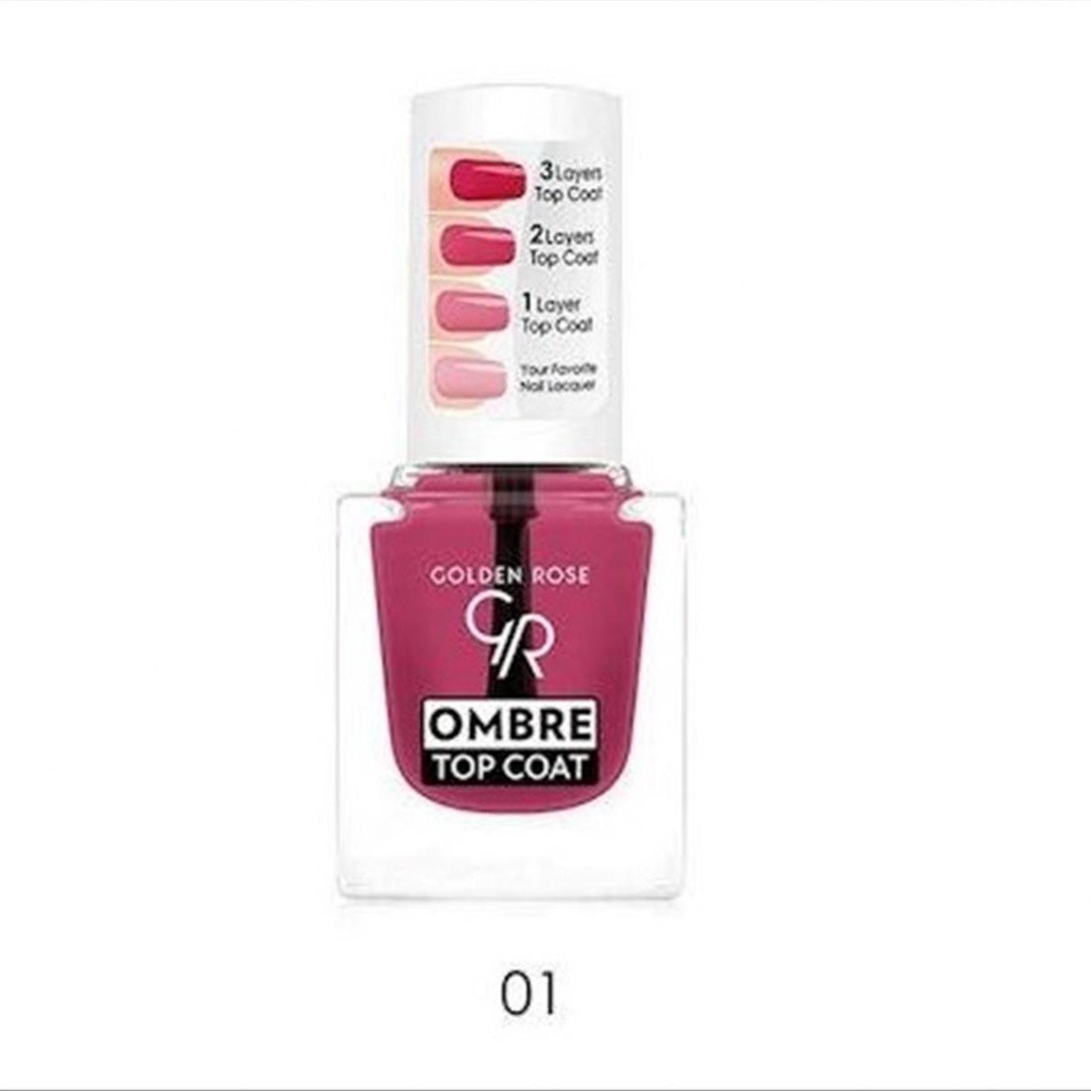 Ombre Top Coat Nail Lacquer Golden Rose 01