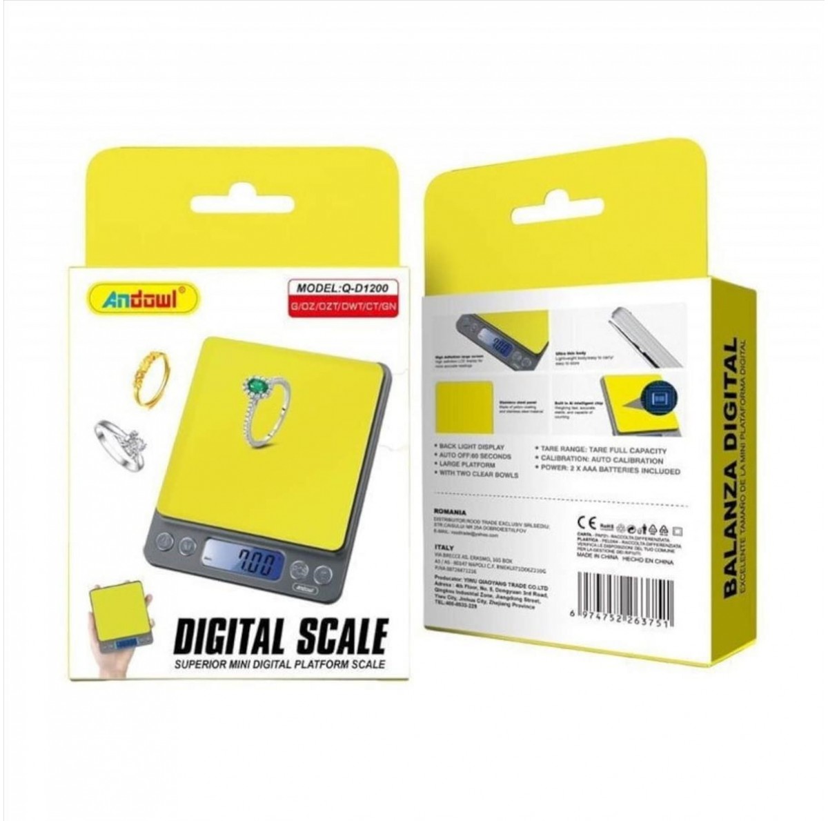 Ζυγαριά Andowl Q-D1200 Digital Scale