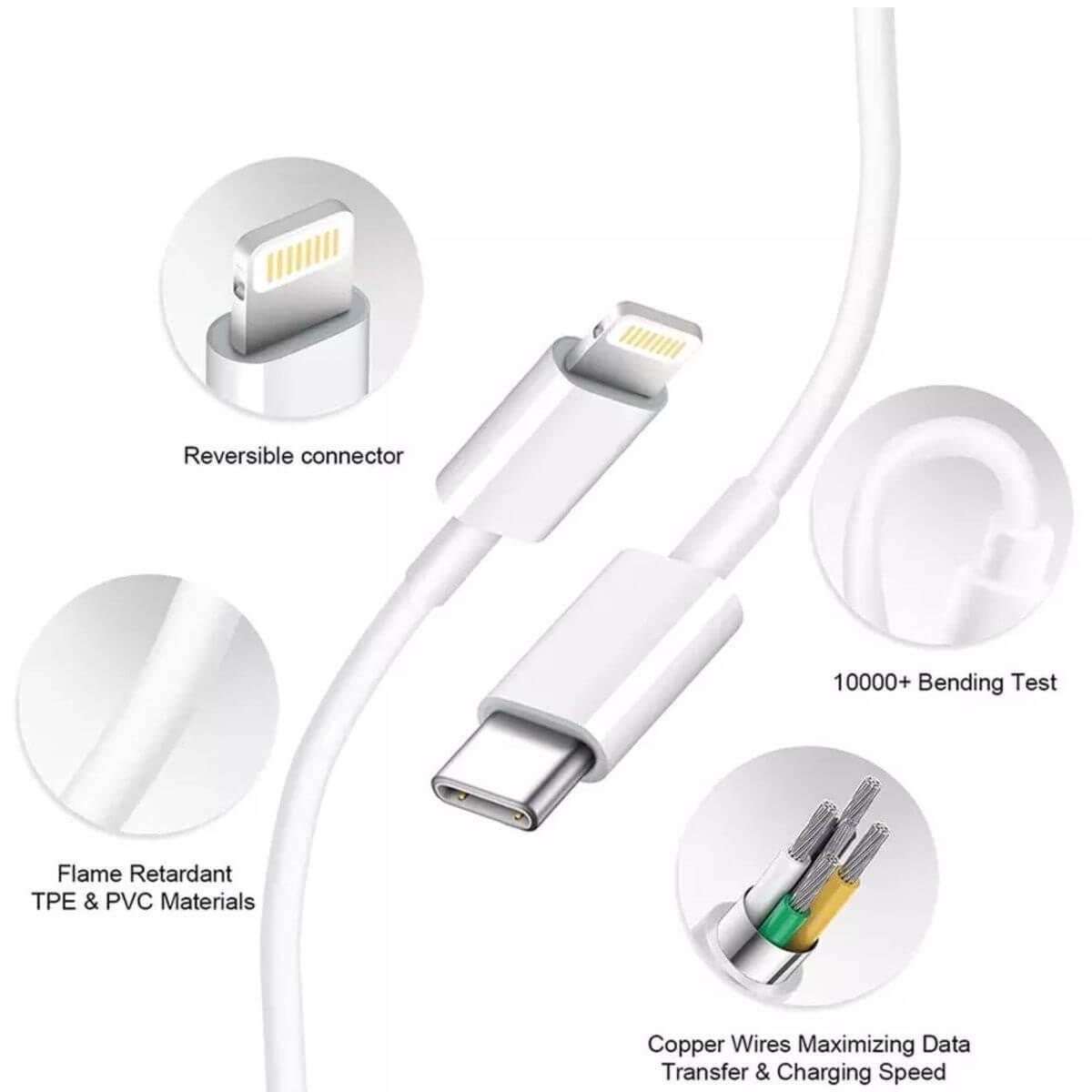 Καλώδιο Lightning Ezra Type C PD20w White -2m