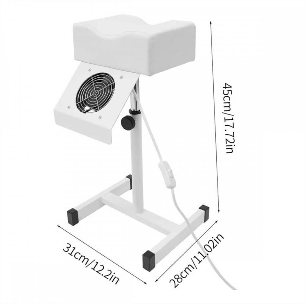 White Pedicure Footrest with Dust Extractor