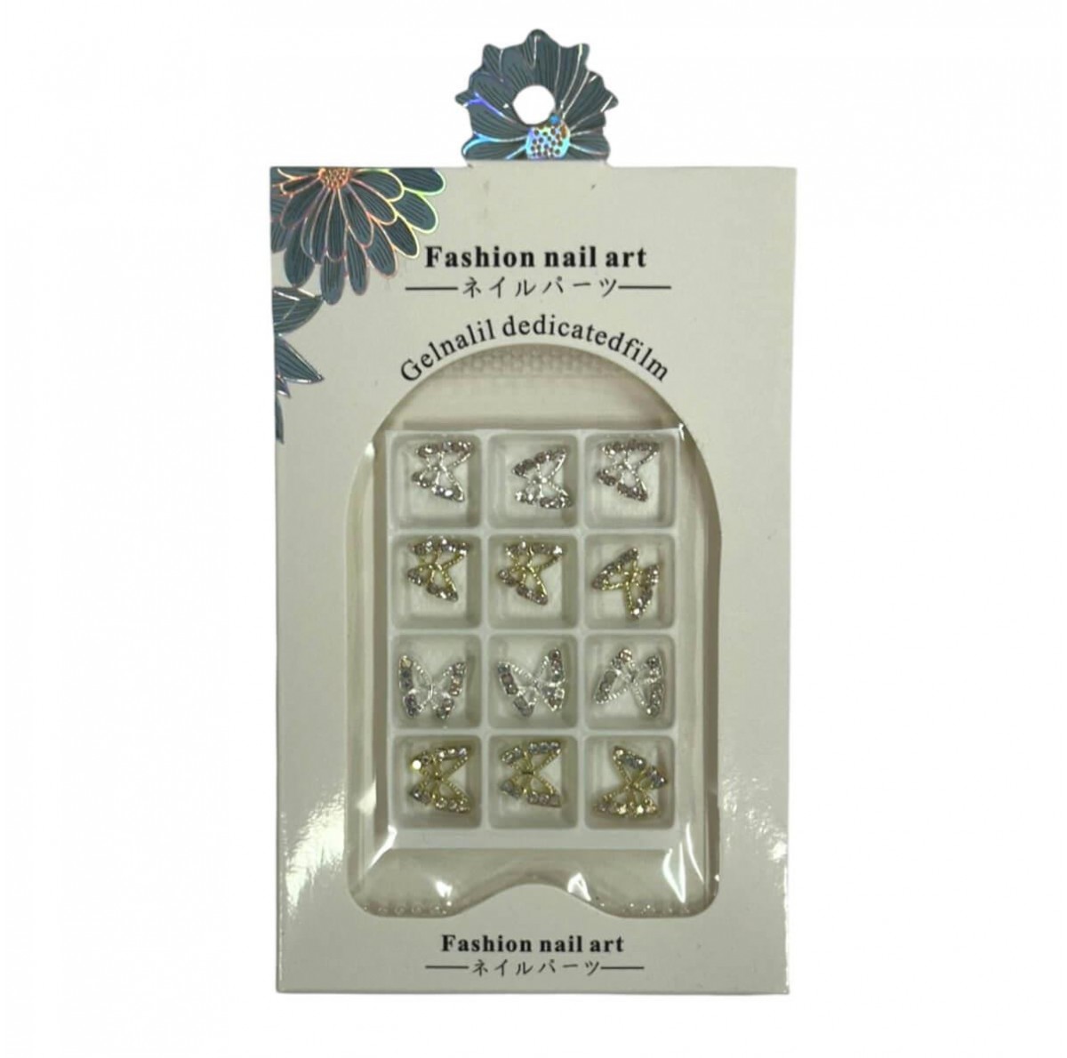 Nail Charms 3D Butterflies in Case 12 pcs