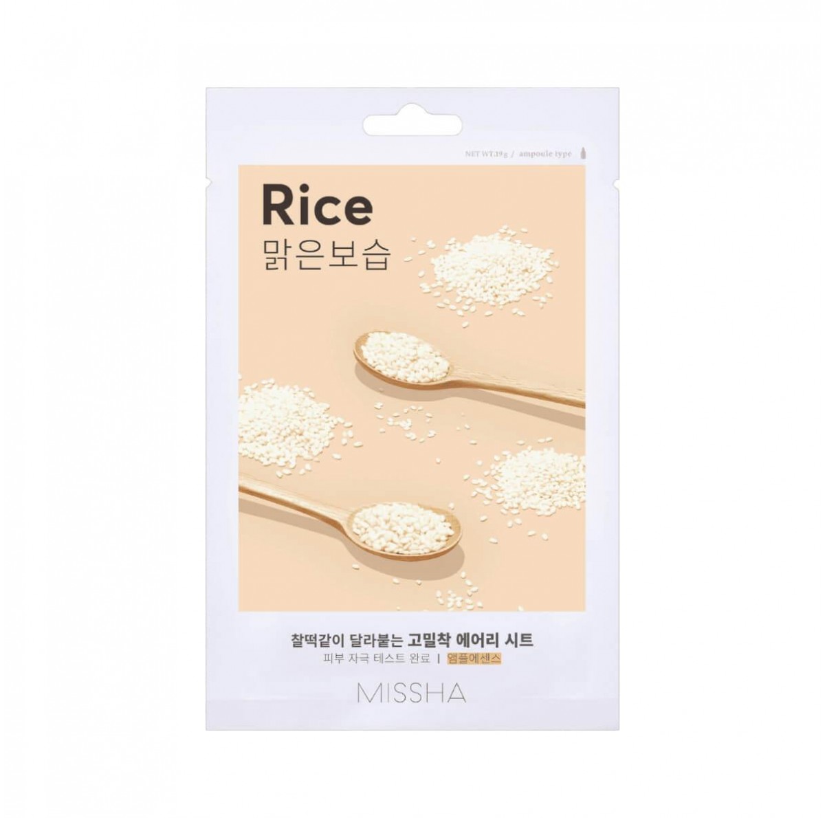 Airy fit sheet mask rice 19g Missha
