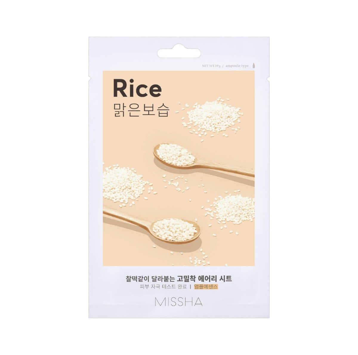 Airy fit sheet mask rice 19g Missha
