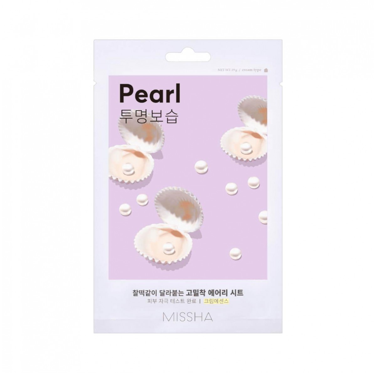 Airy fit sheet mask pearl 19g Missha