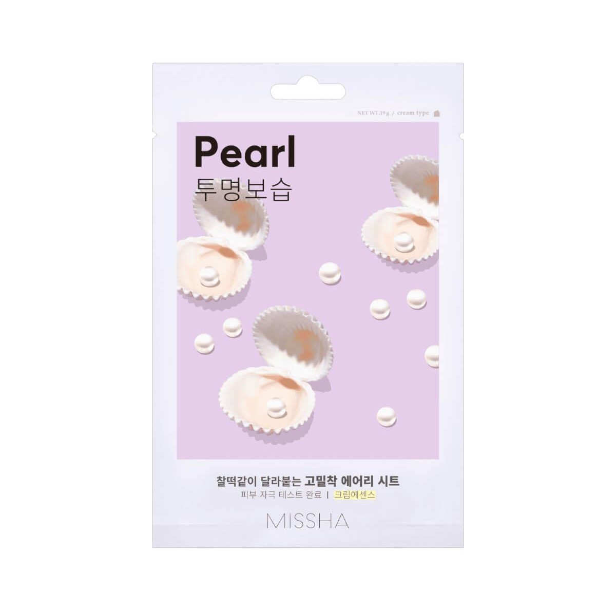 Airy fit sheet mask pearl 19g Missha