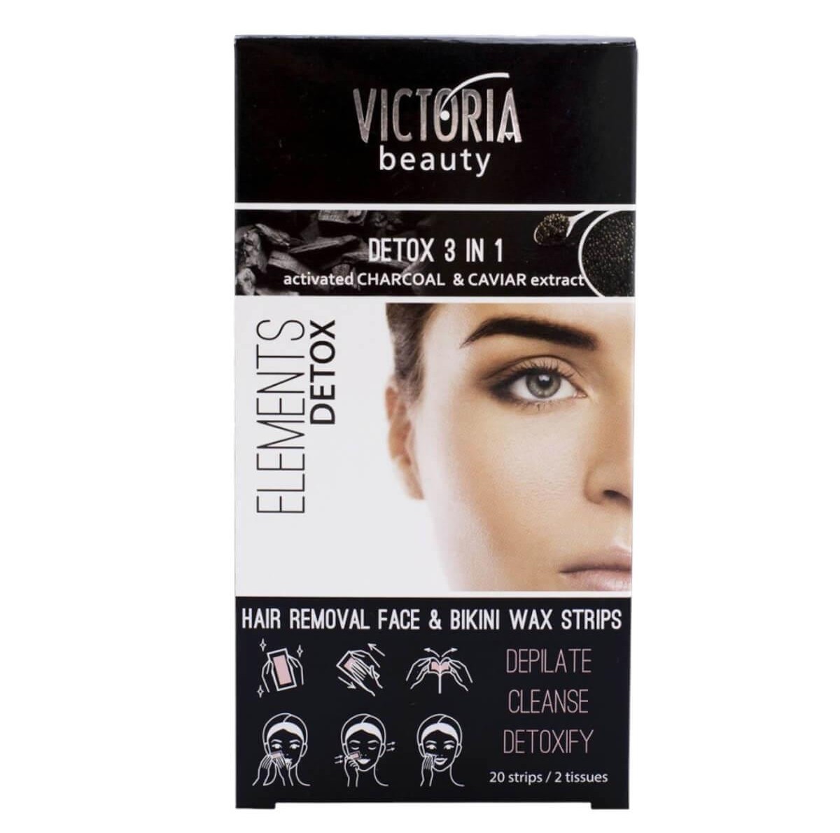 Victoria Detox 3 in 1 Hair Removal Face & Bikini 20 Strips