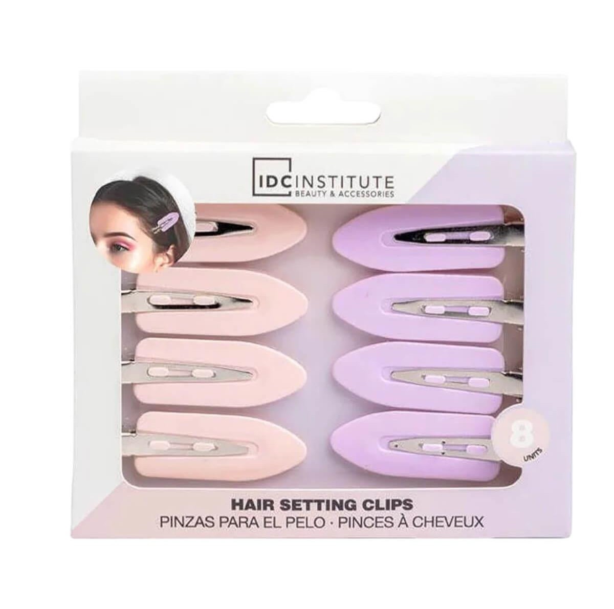 IDC Institute Hair Setting Clips Salmon and Purple Hair Clip Set 8pcs