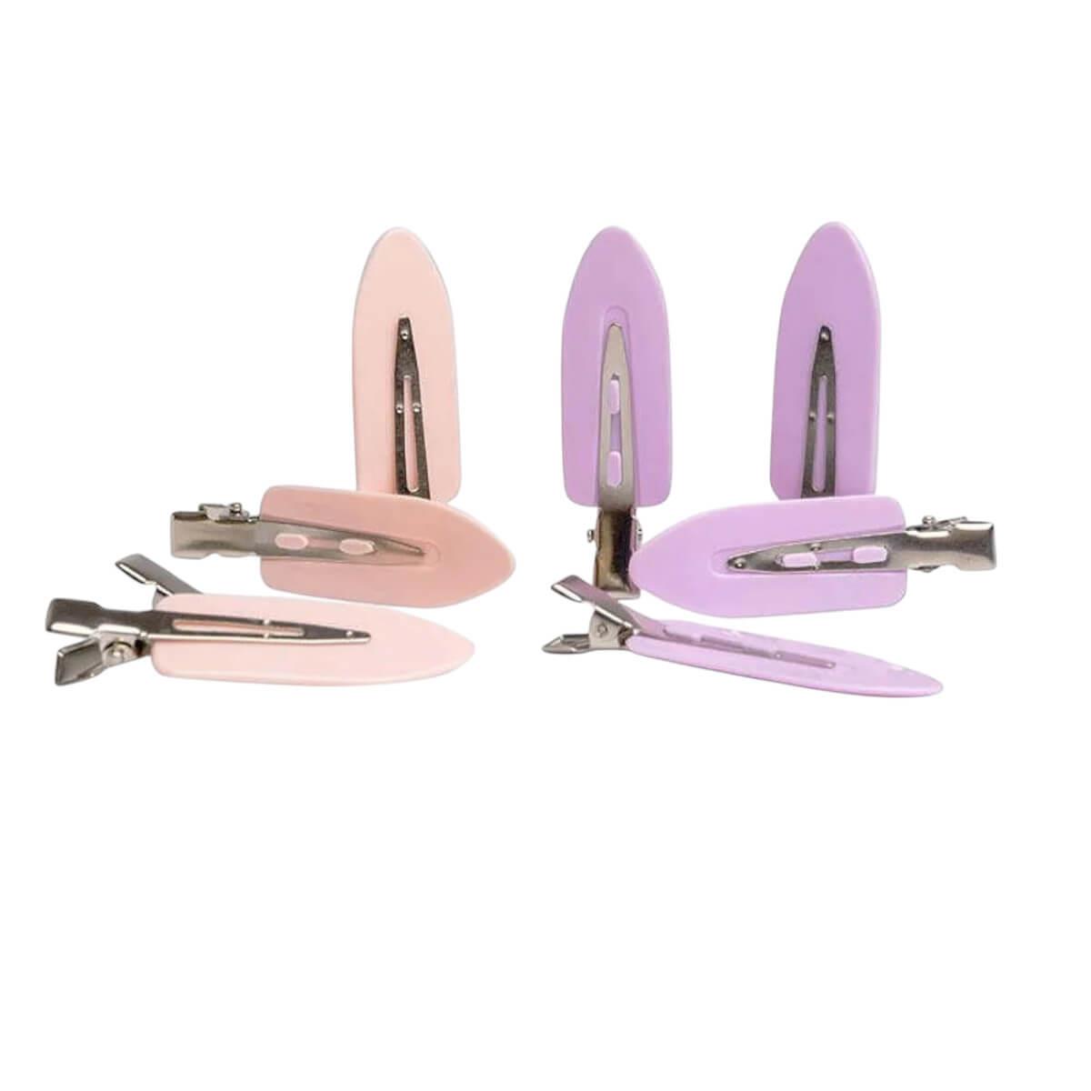 IDC Institute Hair Setting Clips Salmon and Purple Hair Clip Set 8pcs