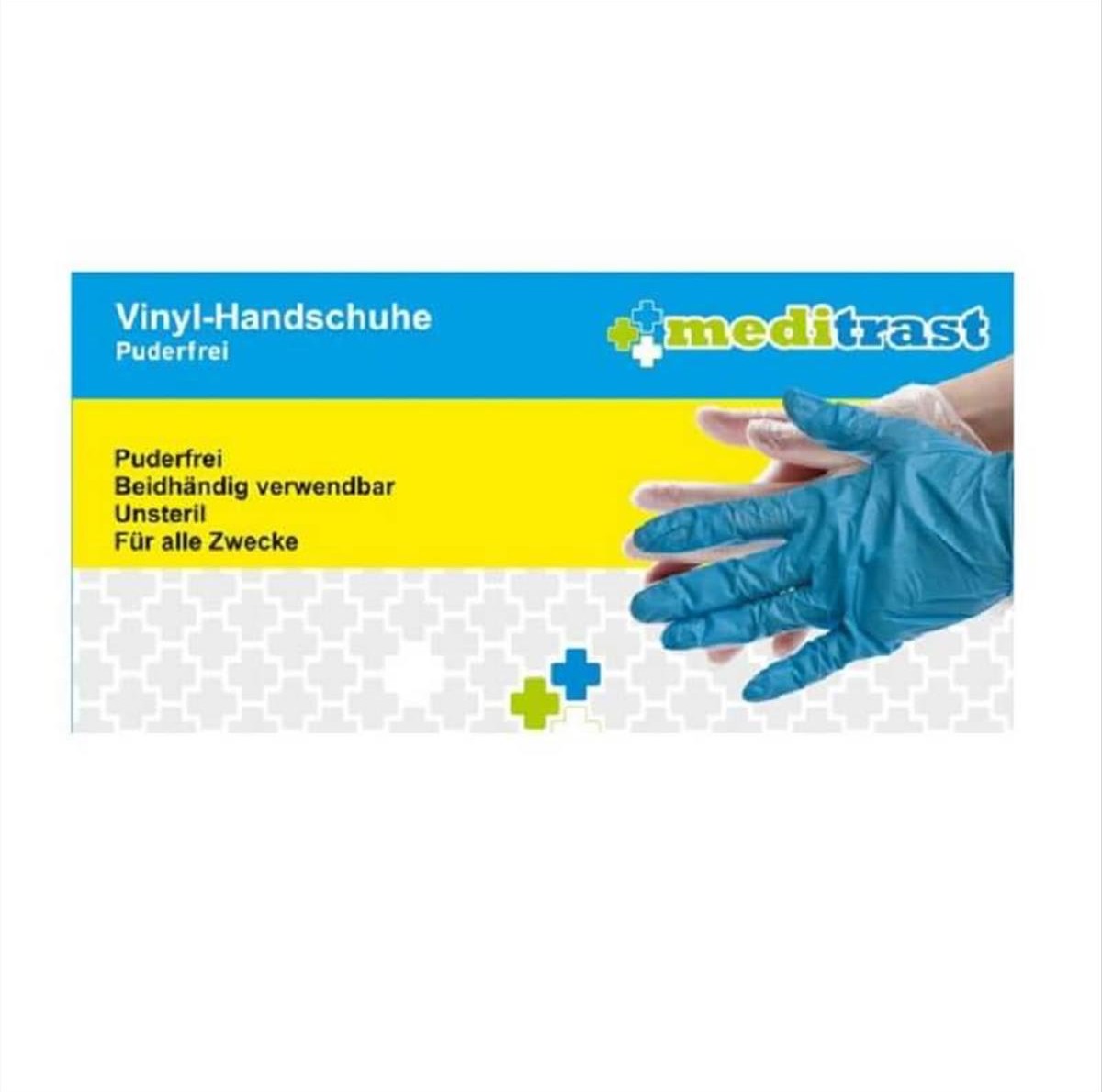 Meditrast Vinyl Gloves Clear Without Powder 100pcs