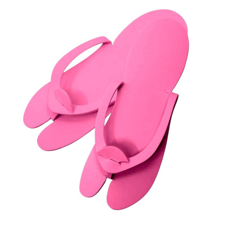 Disposable Fuchsia Foam Slippers (Pair)