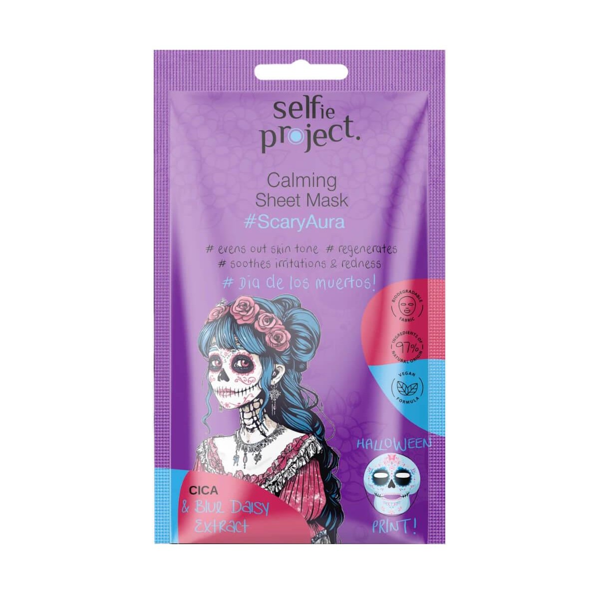 Calming sheet mask ScaryAura Selfie Project