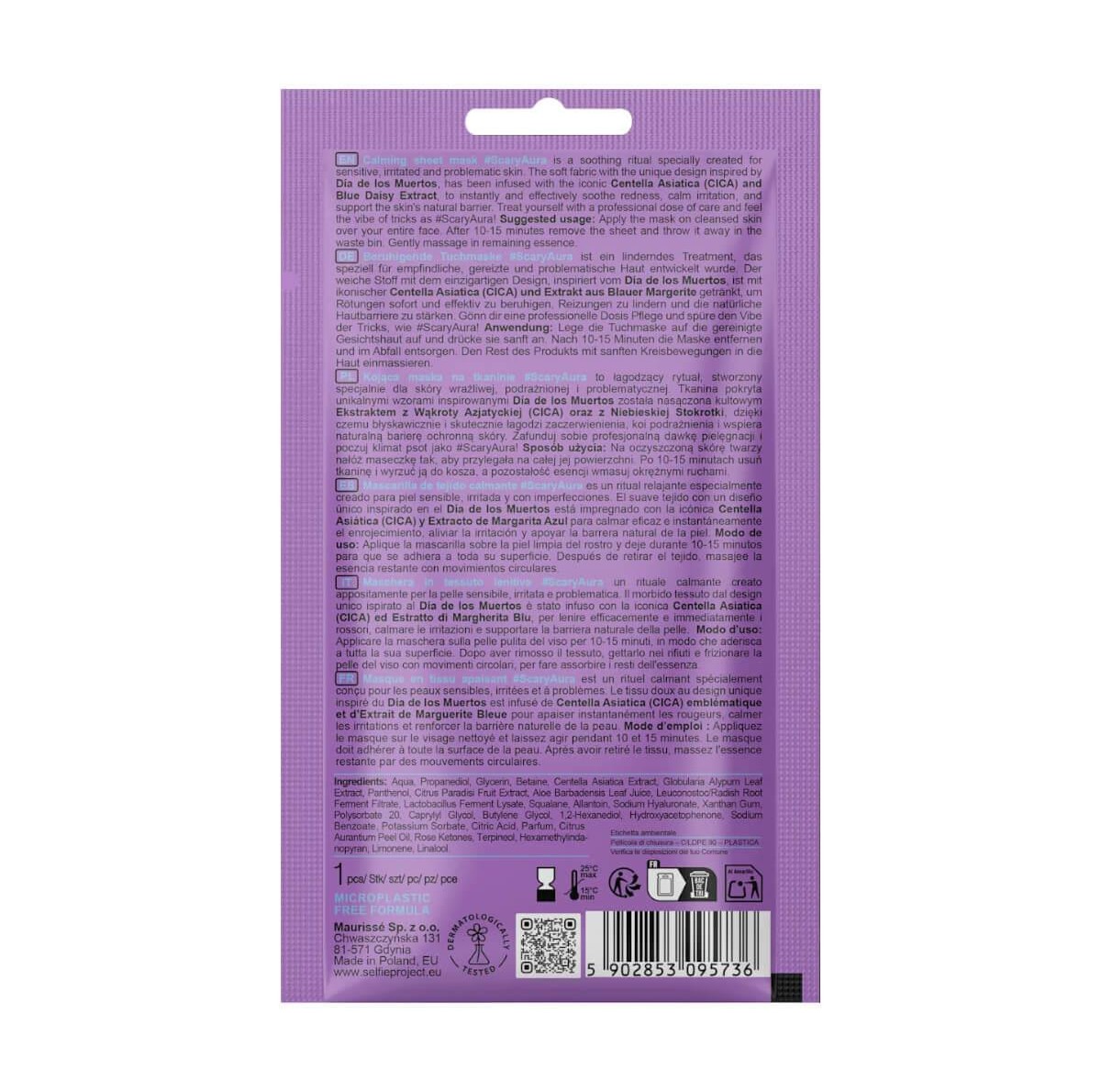 Calming sheet mask ScaryAura Selfie Project