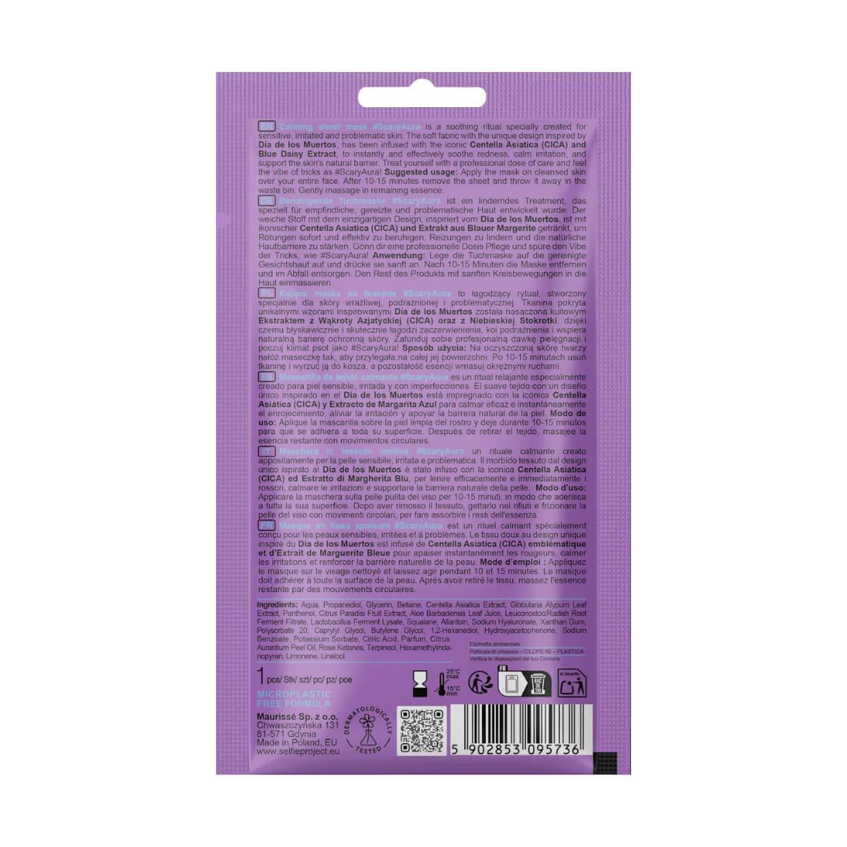 Calming sheet mask ScaryAura Selfie Project