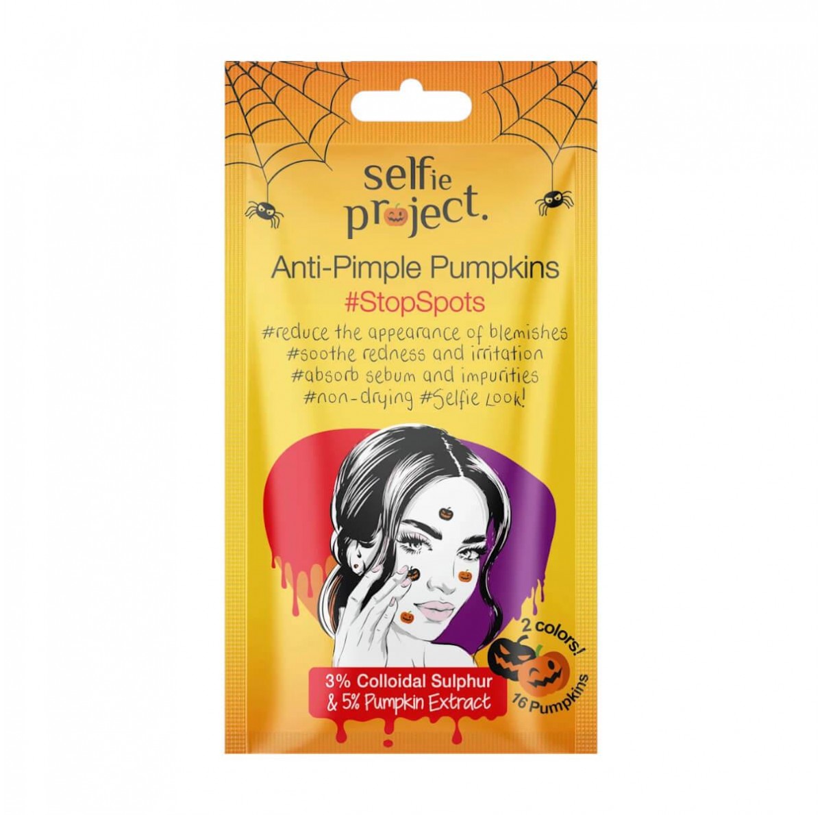 Anti-pimple patches pumpkins StopSpots 16pcs Selfie Project