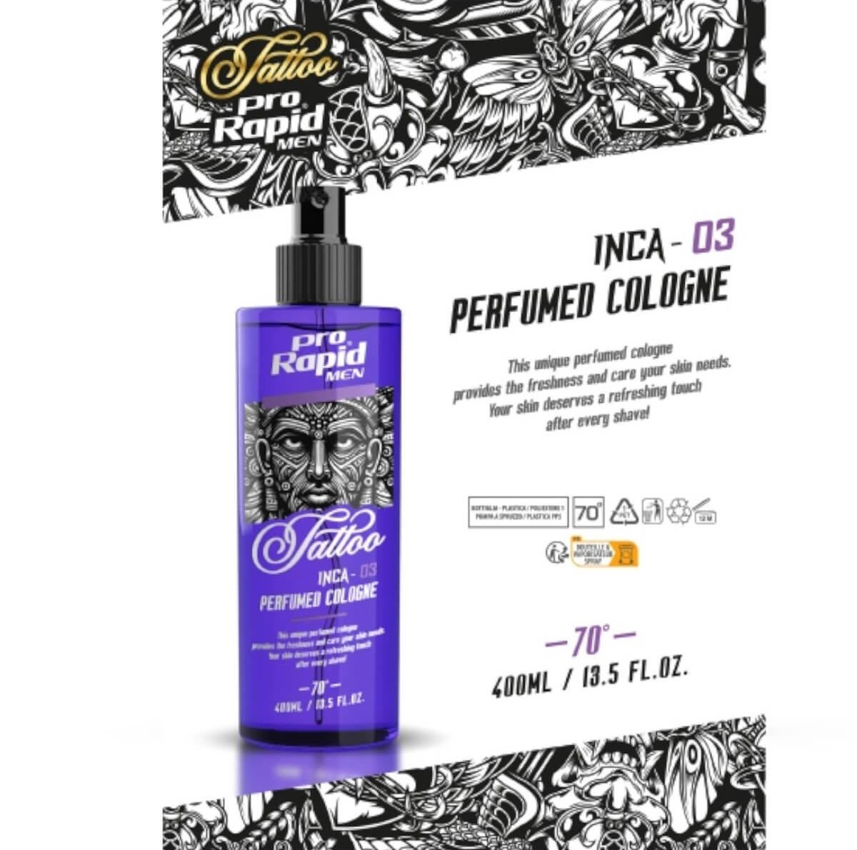 Pro Rapid Tattoo Inca Perfumed Cologne 03 400ml