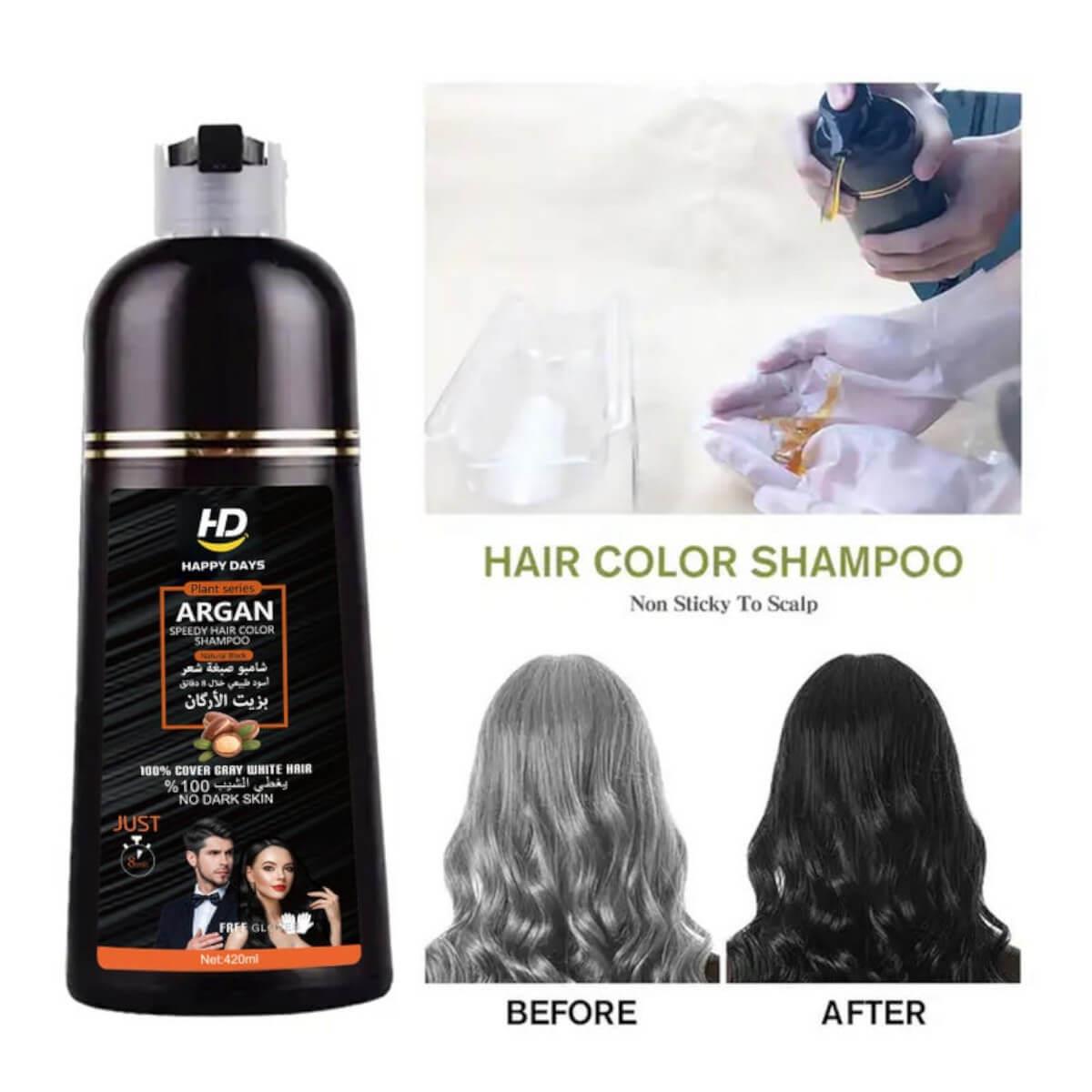 Dexe Argan Hair Color Shampoo Black - 420ml