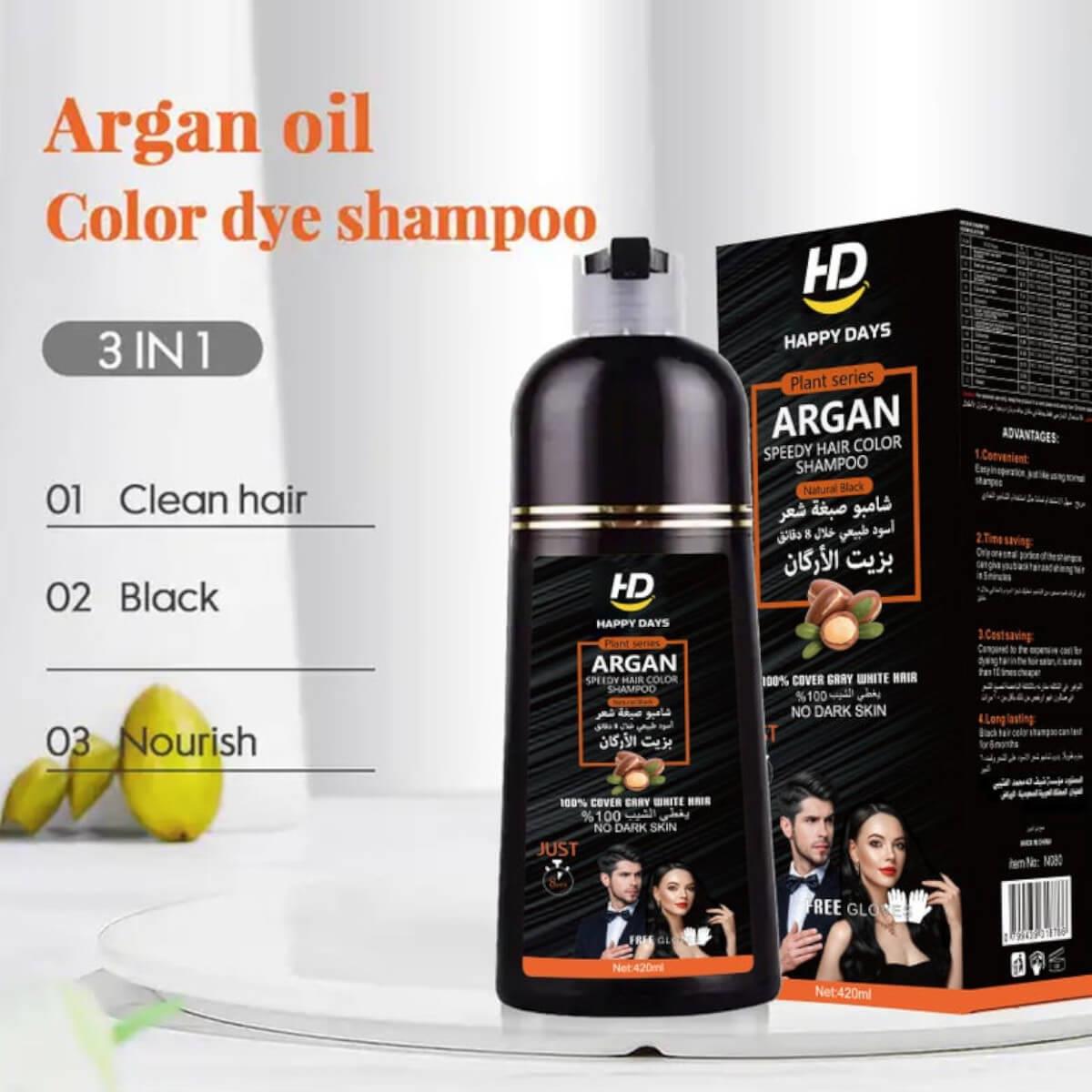 Dexe Argan Hair Color Shampoo Black - 420ml