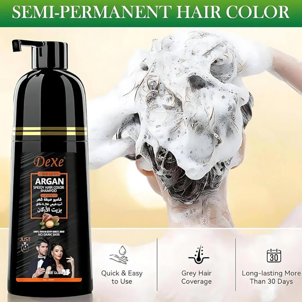 Dexe Argan Hair Color Shampoo Black - 420ml