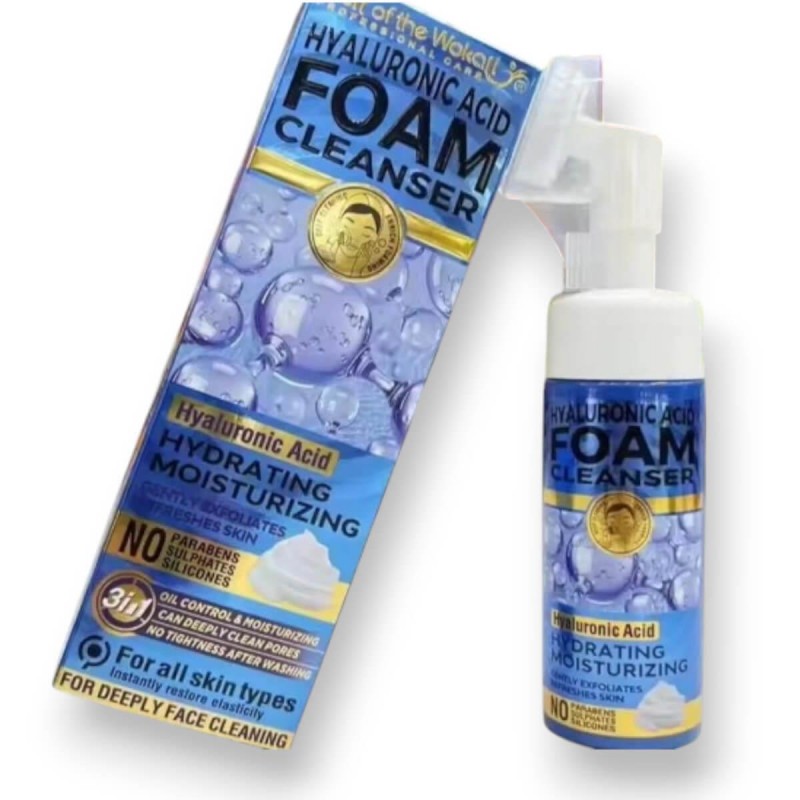 Facial cleansing foam with hyaluronic acid and brush Wokali 150ml