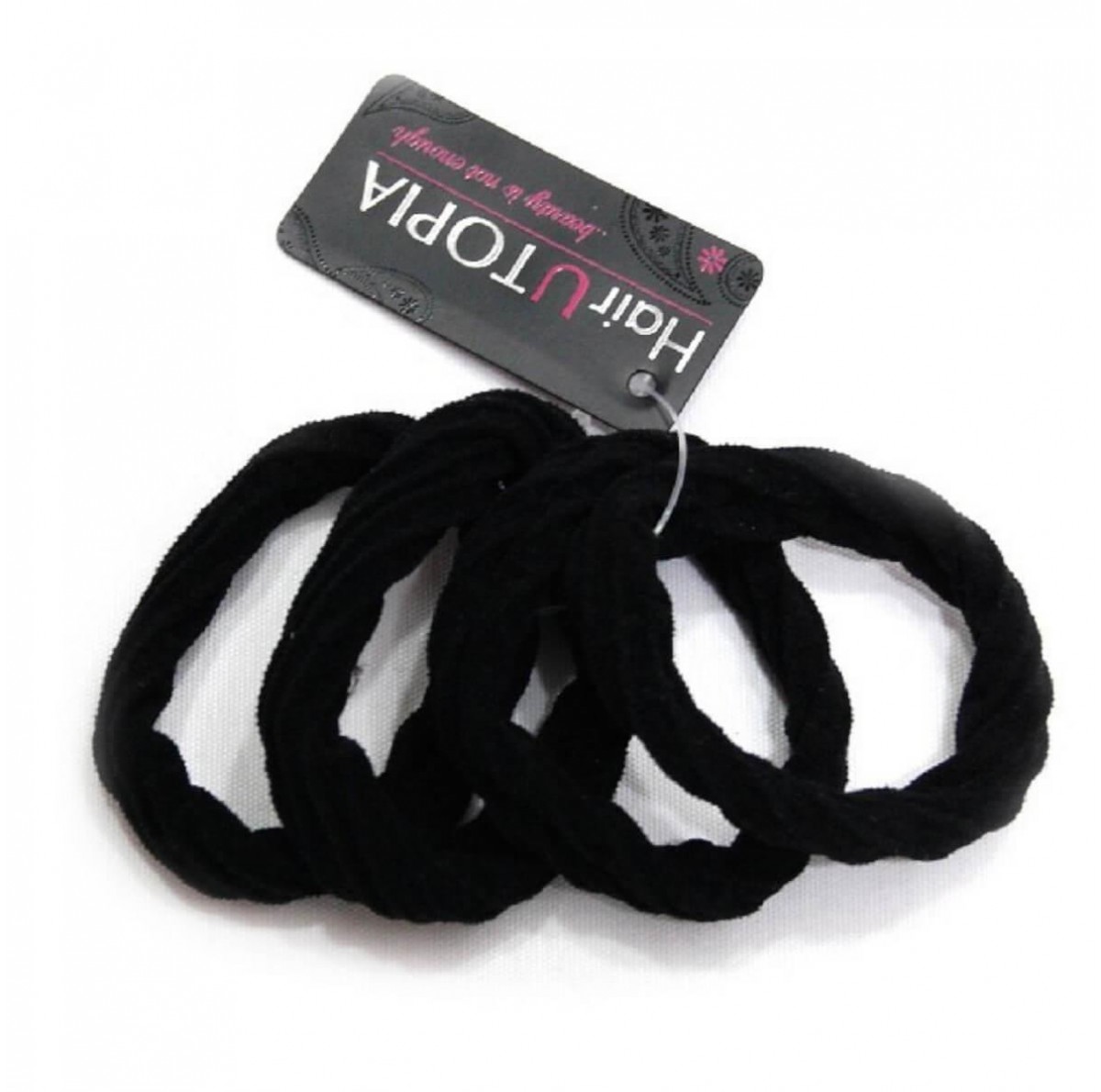 Λαστιχάκια Μαλλιών Μαύρα Hair Utopia 4 τεμ ΕΤ-9206