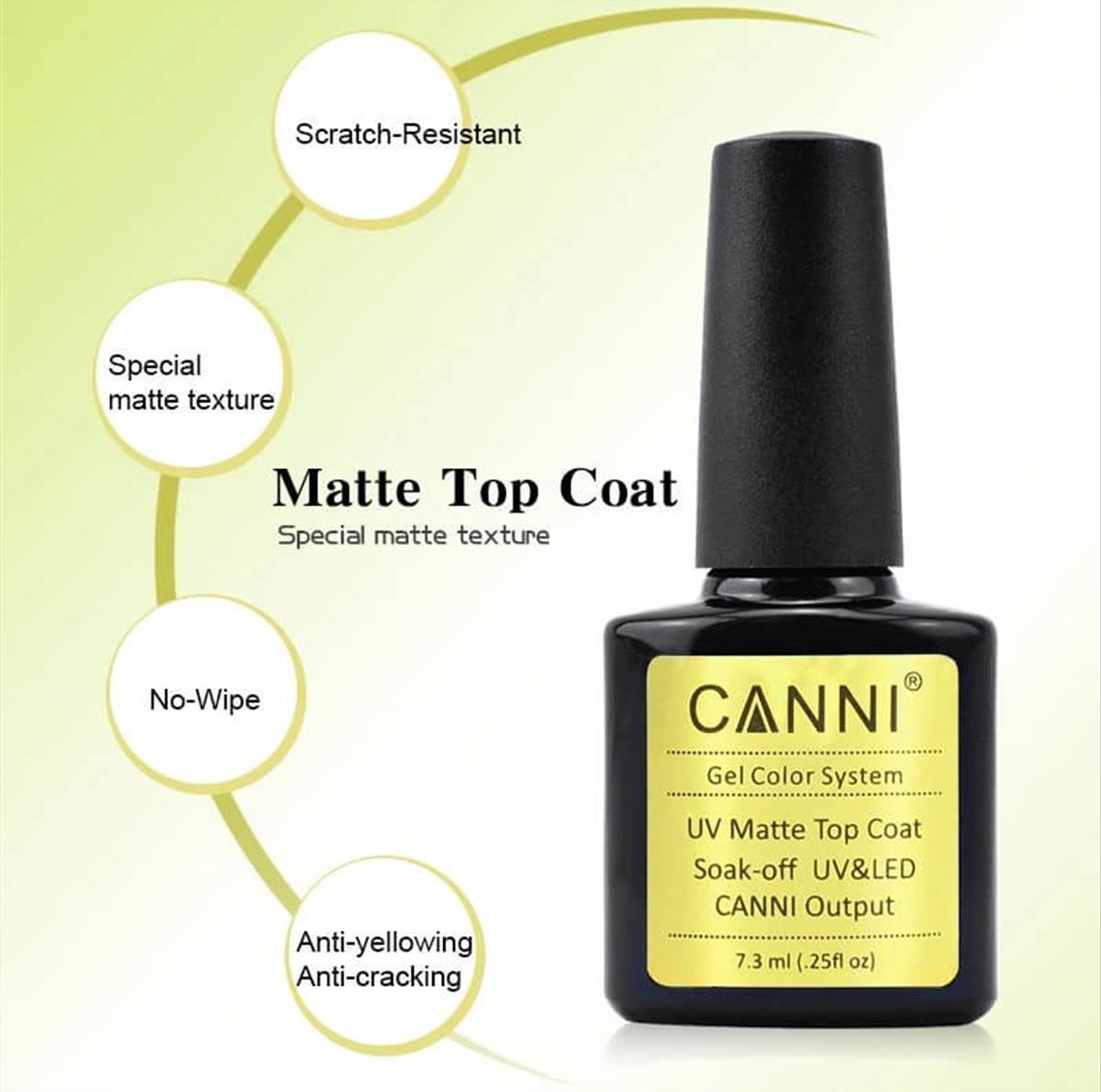 Canni Uv & Led  Matte Top Coat  Soak Off 7.3ml